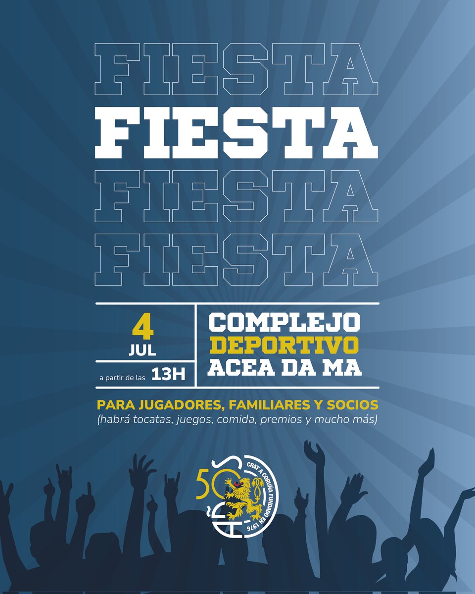 CRAT1976's tweet photo. Ya está aquí el evento que cierra la temporada, la Fiesta del Club.

Apúntate en el formulario: https://t.co/NW2LEbI4GF

¡VAMOS CRAT! https://t.co/rClnsctdfN