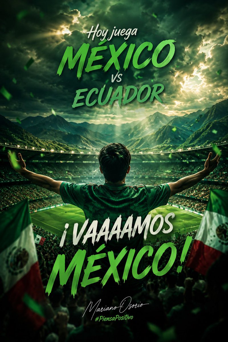 marianoosorio1's tweet photo. ¿Y si sí?

Hoy juega México 🇲🇽 vs Ecuador 🇪🇨

¿Cuál es tu pronóstico?

¡Vaaaamos México! 👏🙌💪🏼⚽️🇲🇽 https://t.co/MPaeaELXIF