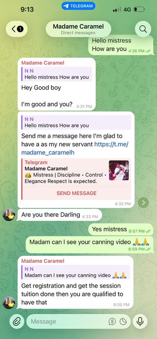 Madame Caramel - 2 pic. Bois, you don’t have a Telegram group. This is clearly a scammer who also follows me here. He steals my content and puts it in the group. If you’re in the group, report it as soon as possible. https://t.co/6FzNQugNOH