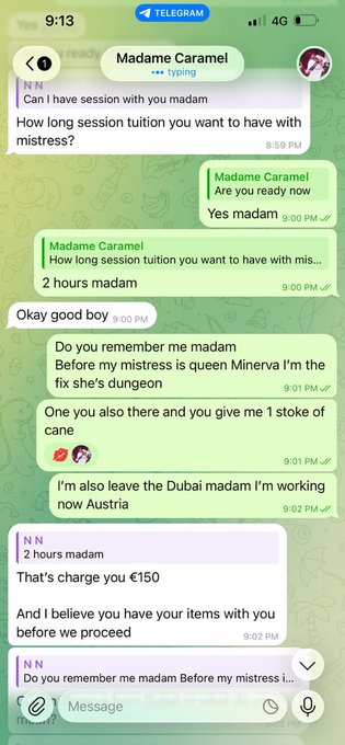 Madame Caramel - 4 pic. Bois, you don’t have a Telegram group. This is clearly a scammer who also follows me here. He steals my content and puts it in the group. If you’re in the group, report it as soon as possible. https://t.co/6FzNQugNOH