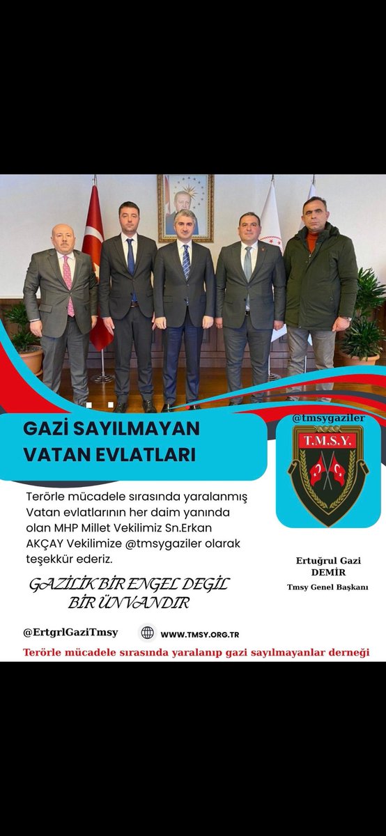 TMSYKMLSAIR1's tweet photo. Sn. Bakan Yrd. @ztarikdaroglu’nun Gaziliğe verdiği önem ve katkı bizlere umut veriyor. Teşekkür ederiz.

#GazilikHakkımızıİstiyoruz
@RTErdogan
@MahinurOzdemir
@hulusiakarmedya
@drbetulsayan
@celebimehmeta
@kocakkonuralp
@dtcuneytaldemir https://t.co/K2YW7oHbZb