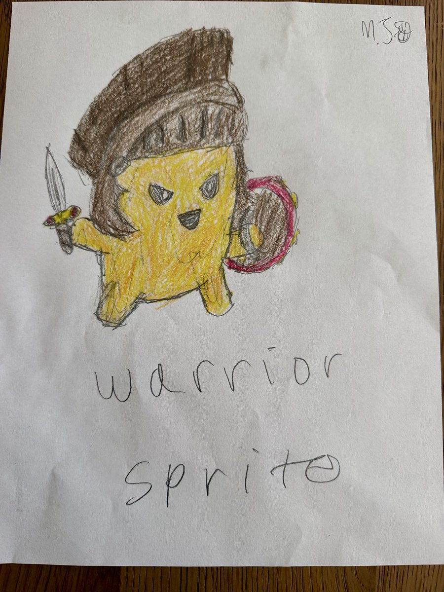 themattmaley's tweet photo. Meet the Warrior Sprite, drawn by my MJ: tiny, fearless, and born to lead the charge. Equip it and it rallies your squad, powering up everyone nearby for battle. #DesignASprite https://t.co/tMGX6FpmvV