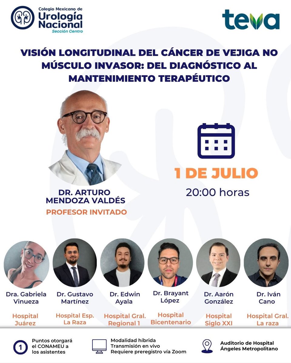 CMUN_Urologia's tweet photo. ✅ Nos vemos mañana 1 de julio en el Auditorio de Hospital Ángeles Metropolitano a las 20:00 h
✅ Modalidad híbrida.
¡Te esperamos!
#CMUN #UrologiaAvanzada #urologia #sesionacademica https://t.co/TjcYKDTOA5