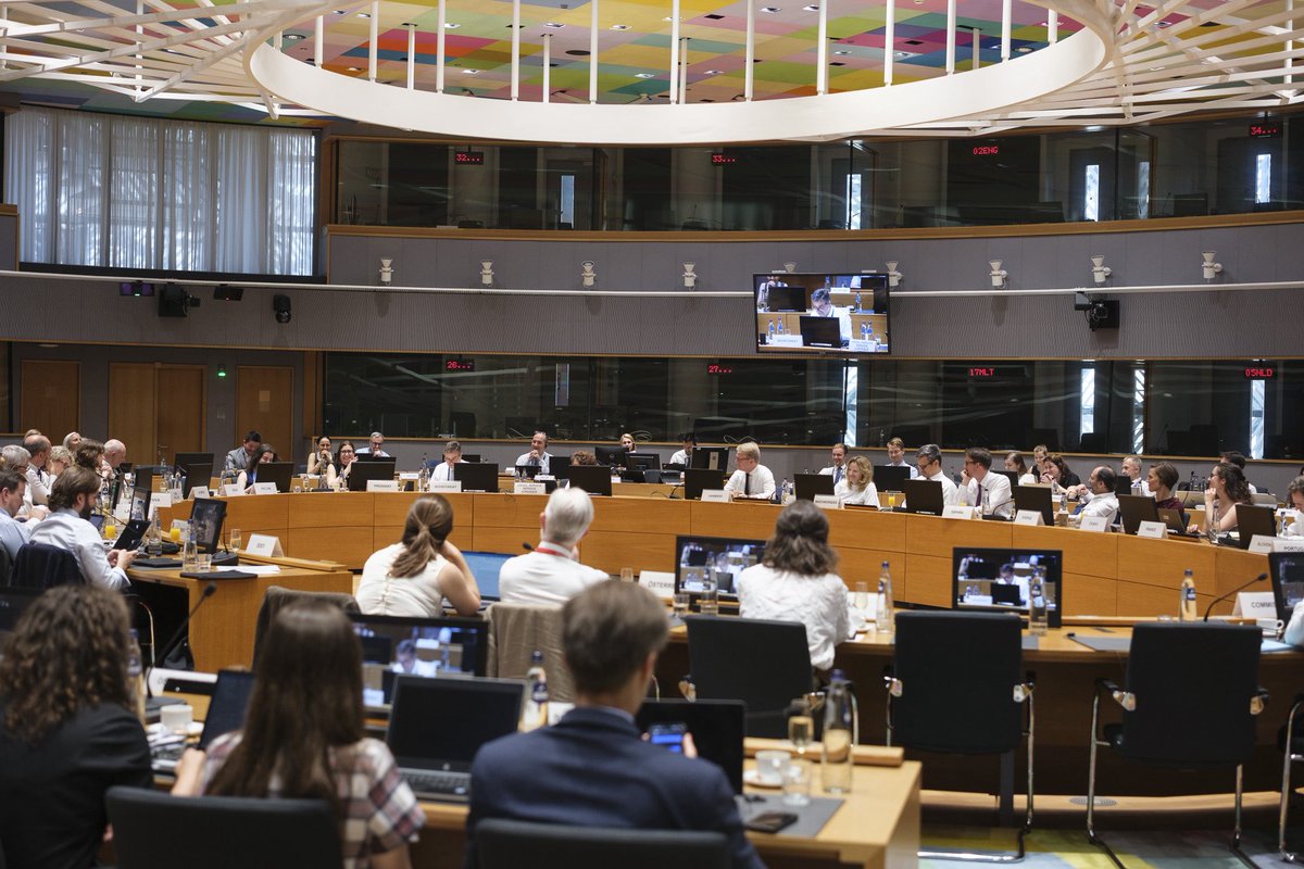 CyprusinEU's tweet photo. Six months ago, Permanent Representative Ambassador Christina Rafti and Deputy Permanent Representative Ambassador Giorgos Ioannides took their seats at COREPER II and COREPER I, for the first time as Presidency.

Now, both have held their final meetings under #CY2026EU.

83 COREPER meetings. Two teams. One shared mission. 👇

An Autonomous Union. Open to the World. 🇨🇾🇪🇺