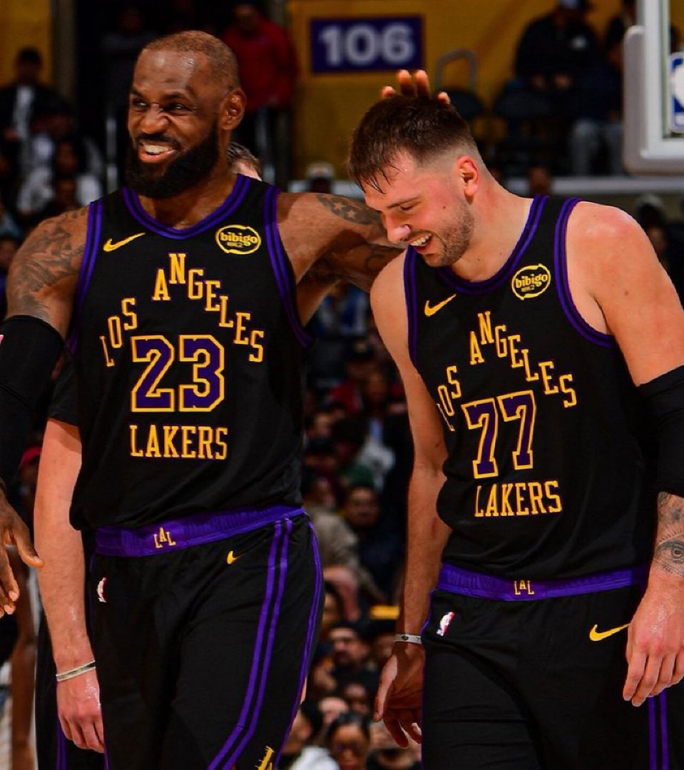 LALMuse's tweet photo. There was zero tension between Luka Doncic and LeBron James and they in fact keep in touch with each other this offseason, per @TheAthletic https://t.co/QQa46pYFMZ