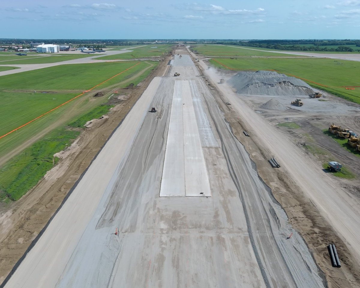 LNKairport's tweet photo. Big things are taking shape on Runway 18/36! ✈️

Lots of hard work has gone into laying the foundation, and we're even more excited for concrete paving to begin in July! 👏🚧

Stay tuned for more updates as the project continues.
@constructorslnk 

#FlyLNK #Runway1836 https://t.co/8YXIrBR89Z
