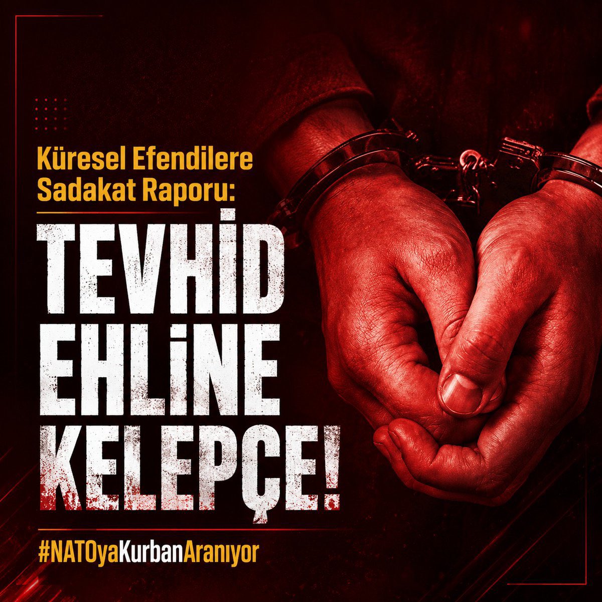 SerhatTesim's tweet photo. Kendini islama nispet eden, ama islamdan hiçbir nasibini almamış sözde yöneticiler! Küfrün başı olan liderler memnun olsun diye islam davetçilerine kelepçe vuruyor. 

“Size de Allah’ın dışında ibadet ettiklerinize de yuh olsun!

(21/Enbiyâ, 67)

 #NatoyaKurbanAranıyor https://t.co/S8wGAkkFB3