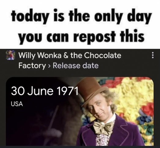 onlydayrepost's tweet photo. In a a World of Pure Imagination https://t.co/iN1XSG6NWy