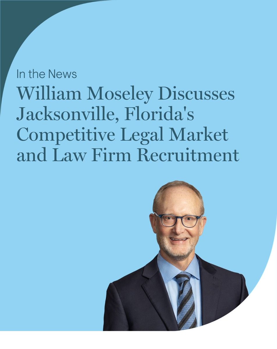 JacksonLewisPC's tweet photo. Jackson Lewis Principle William Moseley discusses the growing legal market in Jacksonville, Florida and the firm's continued growth in this article from Jacksonville Business Journal. https://t.co/W9XYRR8aCd https://t.co/3OW3my5z3O