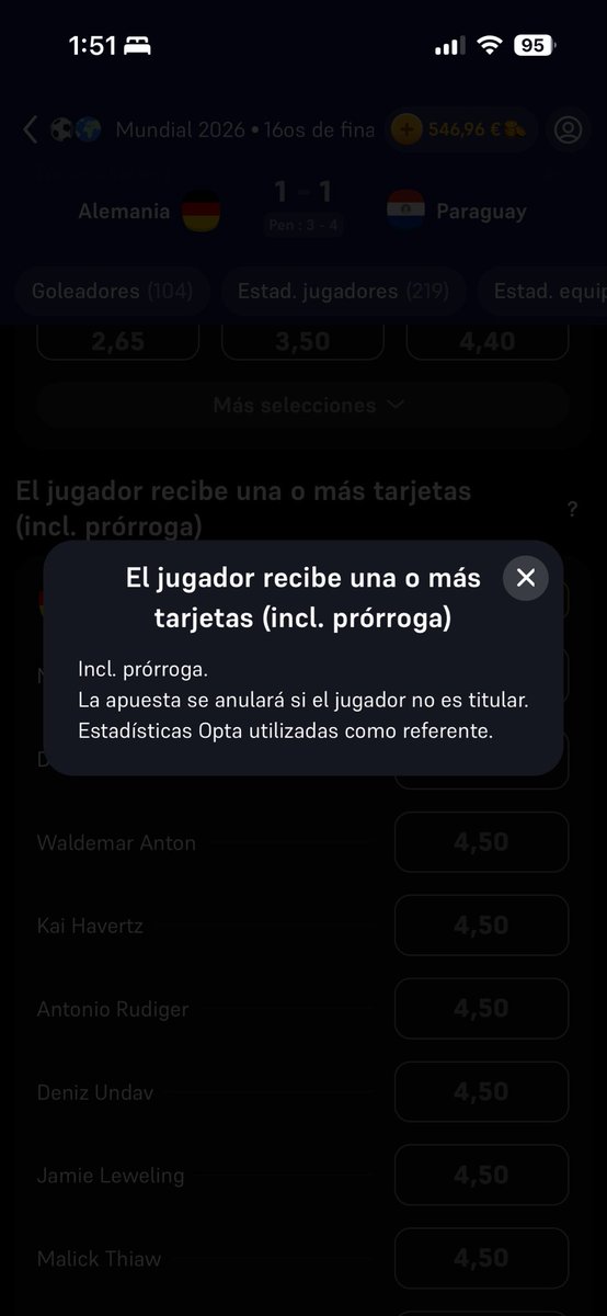 Betsimplefound's tweet photo. @WinamaxDeportes @WinamaxDeportes porque no se paga esa apuesta, cuál es la regla? Si podéis arreglármelo e informarme. Gracias https://t.co/xmDCFPv5GO