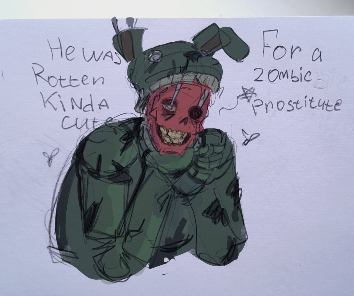 fido_poss's tweet photo. He wanted to draw something other than Afton, and in the end it's just another variation of him..

#davemiller #williamafton #springtrap #fnaf https://t.co/NS3sHOimAH