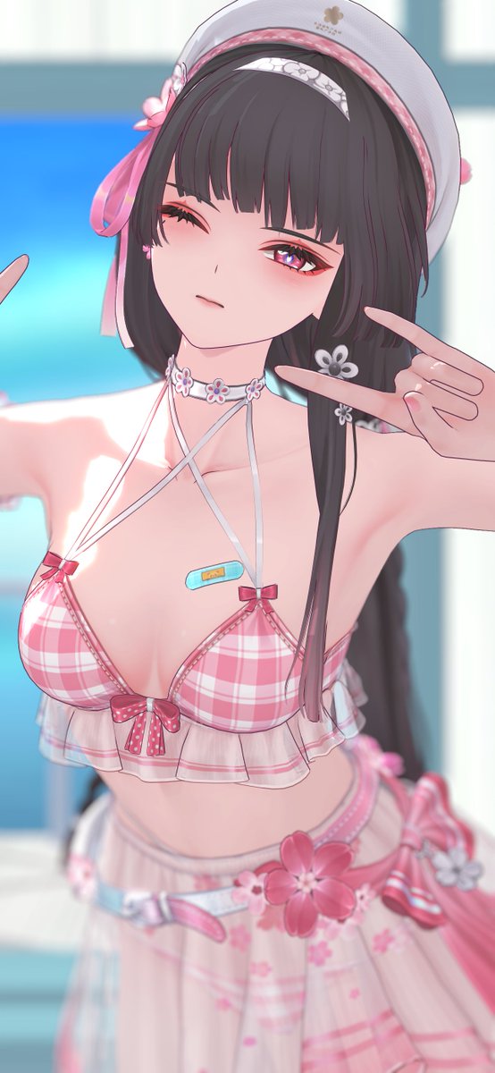 hikari_sirayuki's tweet photo. スマホで見たら透けてる部分がわかりづらかったので少し透過度上げてきた

壁紙用にどうぞ～✨️

#鳴潮 #WutheringWaves #めいちょう水着祭 https://t.co/zN0UUtm1fW