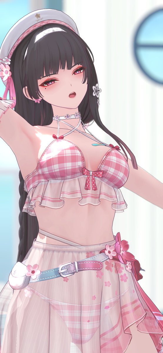 hikari_sirayuki's tweet photo. スマホで見たら透けてる部分がわかりづらかったので少し透過度上げてきた

壁紙用にどうぞ～✨️

#鳴潮 #WutheringWaves #めいちょう水着祭 https://t.co/zN0UUtm1fW