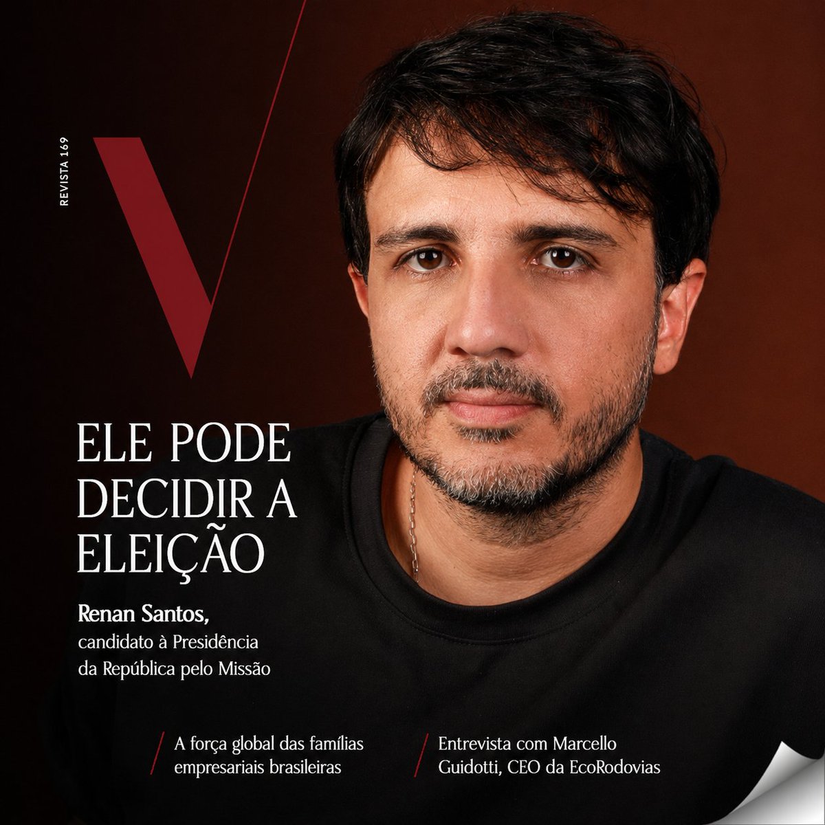 revistavoto's tweet photo. Trazendo na capa o pré-candidato à Presidência da República pelo Missão, Renan Santos, está no ar a edição #169 da Revista V.
https://t.co/T9VeKFxyoy https://t.co/kh544NKxGJ