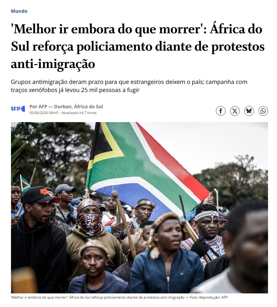 leandroruschel's tweet photo. Não pode ser... segundo autoridades brasileiras, e toda a militância de redação, apenas brancos podem ser racistas e xenófobos. https://t.co/kOLLVoelmj