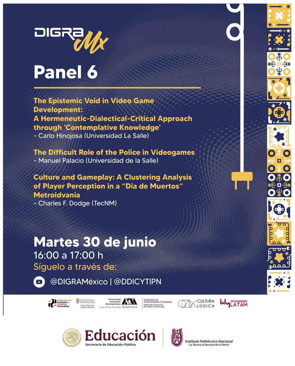 PLEE_IPNoficial's tweet photo. 💬 ¡El Panel 6 de DigraMX llega hoy a las 16:00 h! 💬
Prepárate para cerrar la jornada con una conversación inspiradora, llena de ideas frescas, perspectivas innovadoras y aprendizaje 👨‍💻👩‍💻✨.

🔗 No te lo pierdas: el enlace está disponible en los canales oficiales.
#DigraMX #IPN https://t.co/7X6ZE9NJVI