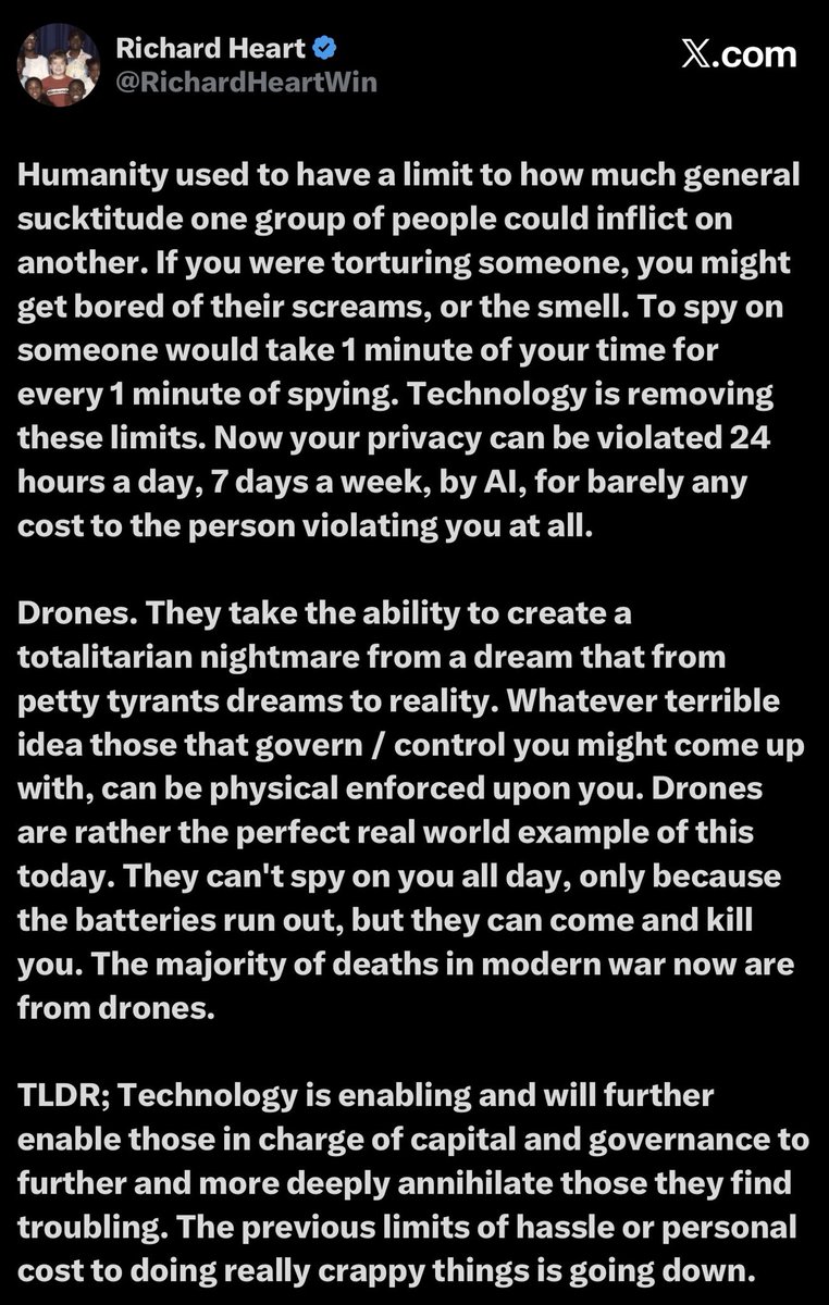 LibertySwapFi's tweet photo. Technology has a dual nature. The same forces that once required vast armies and institutions to wage war, seize wealth, or suppress freedom now operate at a fraction of the cost and often with no human finger on the trigger. The price of attacking human life, financial sovereignty, and fundamental rights is collapsing toward zero.

We cannot stop every drone. We cannot instantly reform every institution that overreaches. That is not within our power.
What is within our power is to build something stronger than the tools being used against us.

We can create financial systems that no government, corporation, or algorithm can freeze, seize, or surveil. We can restore true self-custody, where individuals, not intermediaries, hold the keys to their wealth. We can engineer privacy as a default, not a privilege. And we can do it on a chain designed for the people, not the powerful.

This is the work of PulseChain.