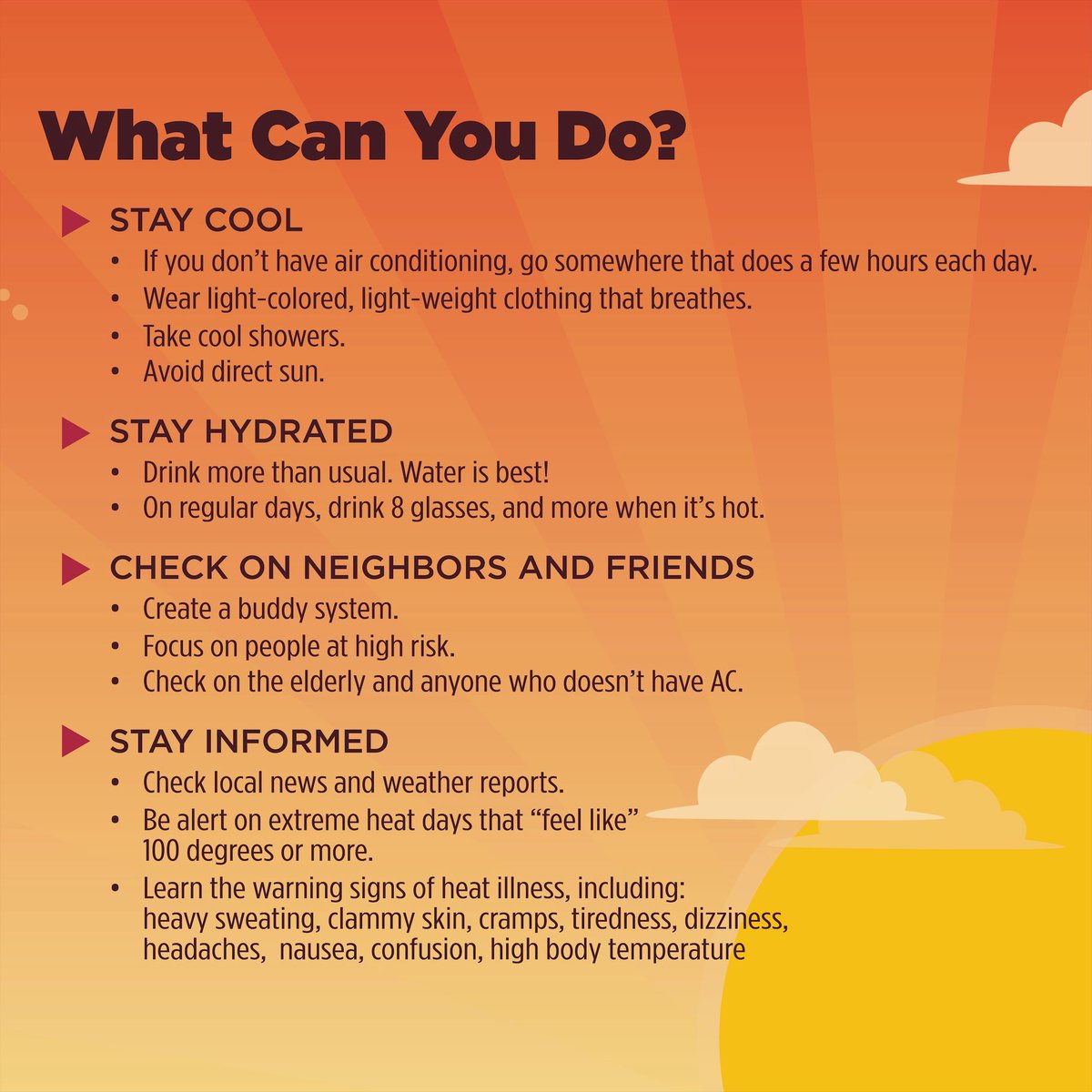 GovWhitmer's tweet photo. All across Michigan, temps are on the rise. 

As we push through this heatwave, here’s some tips to stay cool and stay safe. https://t.co/Co9nR2tjX0