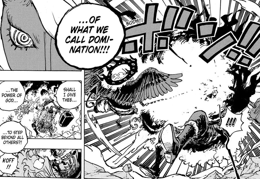 WorstGenHQ's tweet photo. #ONEPIECE1187 
Say what you want, but Loki’s endurance is easily among the most insane in the One Piece universe. 

The fact that he tanks so many attacks from Imu and keeps getting back up after having already sustained life-threatening injuries from Shamrock, is, to me, even more impressive than Kaido’s one...