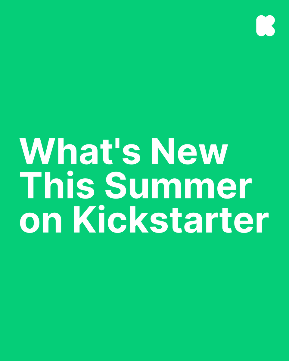 Kickstarter's tweet photo. UPDATES! ⚒️

This quarter, we’ve rolled out a bundle of updates that make project discovery easier, offer creators more flexibility in fulfillment, and protect creators from fraudulent behavior. 🔗 https://t.co/uEdt8UtZWM https://t.co/tiCQN6vCZ7
