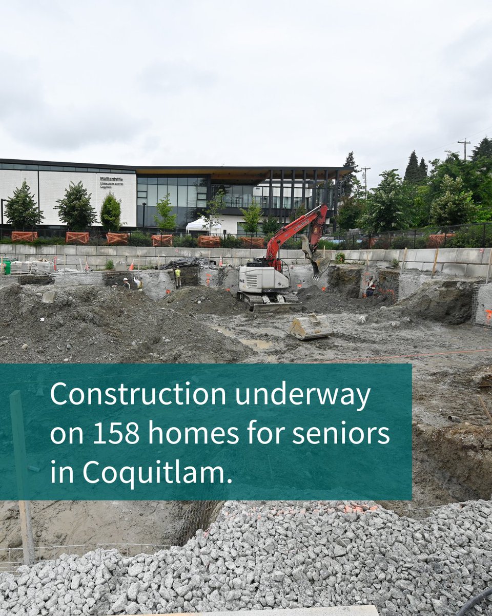 BC_Housing's tweet photo. Construction is underway for 158 affordable rental homes for seniors in Coquitlam.

Located at two sites, these homes will help low- to moderate-income seniors stay in the community they call home.

Thanks to @cityofcoquitlam and S.U.C.C.E.S.S. for coming #Together4Housing. https://t.co/QzyTbUhlkb