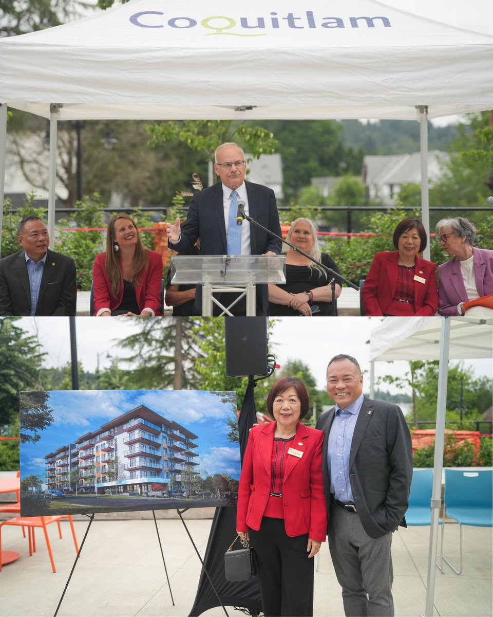BC_Housing's tweet photo. Construction is underway for 158 affordable rental homes for seniors in Coquitlam.

Located at two sites, these homes will help low- to moderate-income seniors stay in the community they call home.

Thanks to @cityofcoquitlam and S.U.C.C.E.S.S. for coming #Together4Housing. https://t.co/QzyTbUhlkb