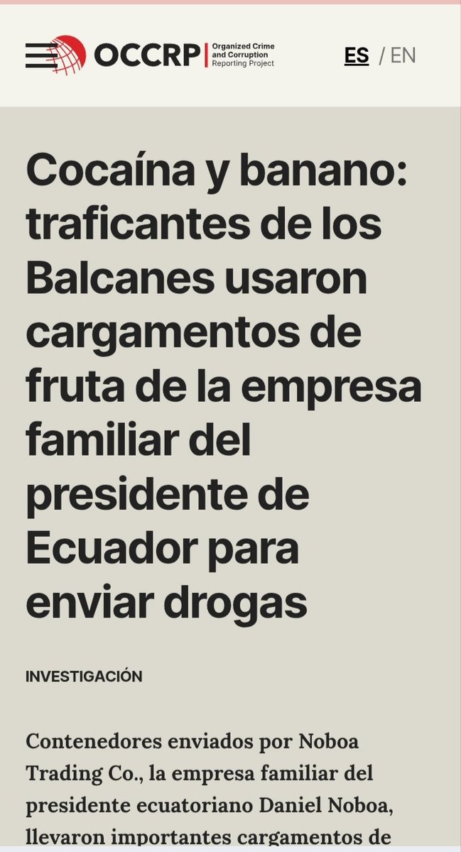 Vickespina's tweet photo. @NormanFPearl Es curioso que justo sea Noboa quien grita "narcoterrorismo" como un loro que repite las palabras de Trump, pero sea la empresa de su familia la que sí ha traficado droga hacia Europa. https://t.co/ws3qjQdFHL