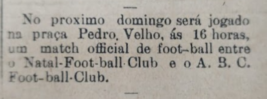 arthurpsm1's tweet photo. Primeiro jogo da história do Abc F.C. fundado em 29 de junho de 1915. Foi o terceiro clube de futebol fundado em Natal. A partida terminou 3x1 para o Natal F.C. https://t.co/SrXOi1pzaz