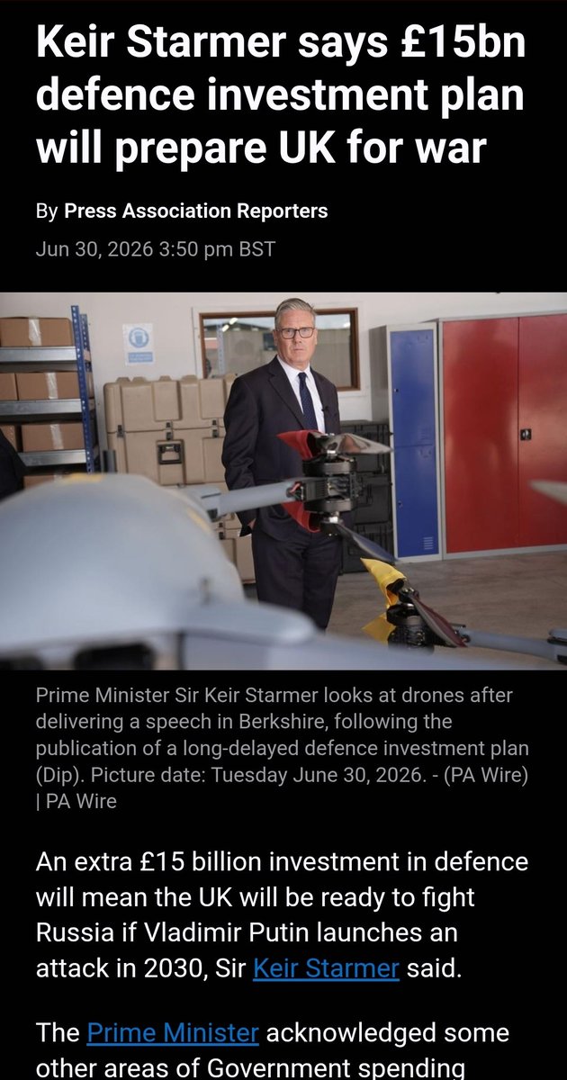 Jdd535's tweet photo. PMSL.. NOT even a drip in the ocean, armed forces r decimated.. Not Enough aircraft .. especially wen the RN borrow them..  Not enuff Army.. N Not Enuff Ships.. No Not Enuff in the RAF either (Ground Defence)..
We r an embarrassment!!
#LabourParty
#UKGovernment https://t.co/fY7HaBcYoI