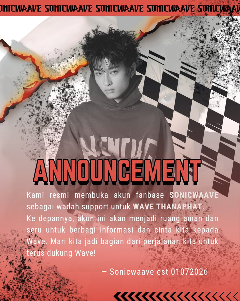 Sonicwaave's tweet photo. 📢 OFFICIAL ANNOUNCEMENT 📢
Halo semuanya! 👋✨
Sonicwaave dibentuk untuk, berbagi info terbaru, project, dan keseruan bareng Wave. Lets support wave in the road that full of love 💕 
#waavetnp https://t.co/qWC0LlKEW7
