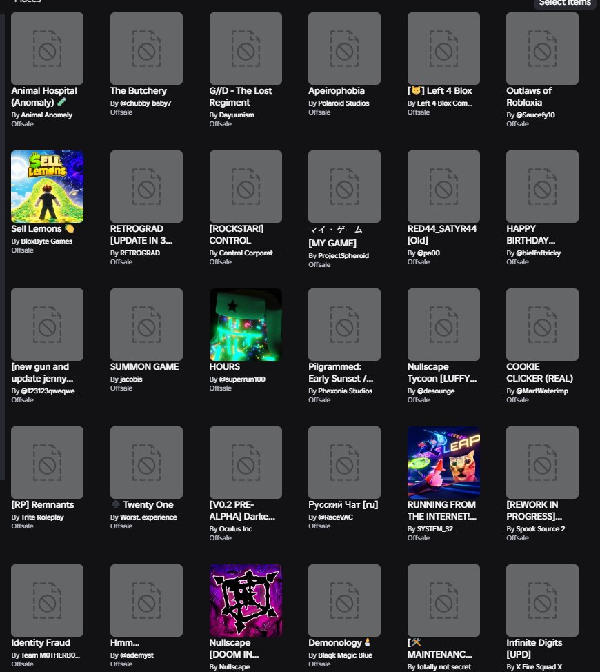 dizzisted's tweet photo. Wow dude Roblox VNG is so awesome! Now half of my fav games are just gone! https://t.co/kJtw04YsUJ
