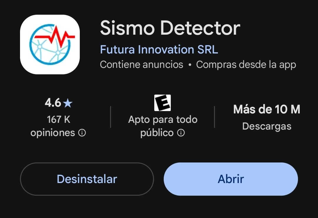 DavidPalaciosD's tweet photo. Para los que me han preguntado, esta es la app qué uso en mi Android para temas relacionados a sismos, lo bueno de ella que entre más usuarios están registrados y usandola crea una red similar a la de Google para emitir en tiempo real la alerta. 🇵🇦 https://t.co/P1OCCkHpPn