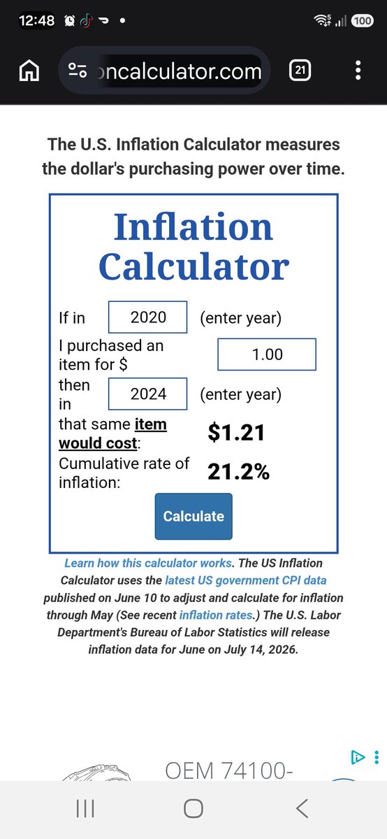 SeanHyma's tweet photo. @TheROUSes @EricLDaugh Blame Biden, asswipe. Inflation went up 21% between 2020 and 2024! https://t.co/o1n4wSPdiG