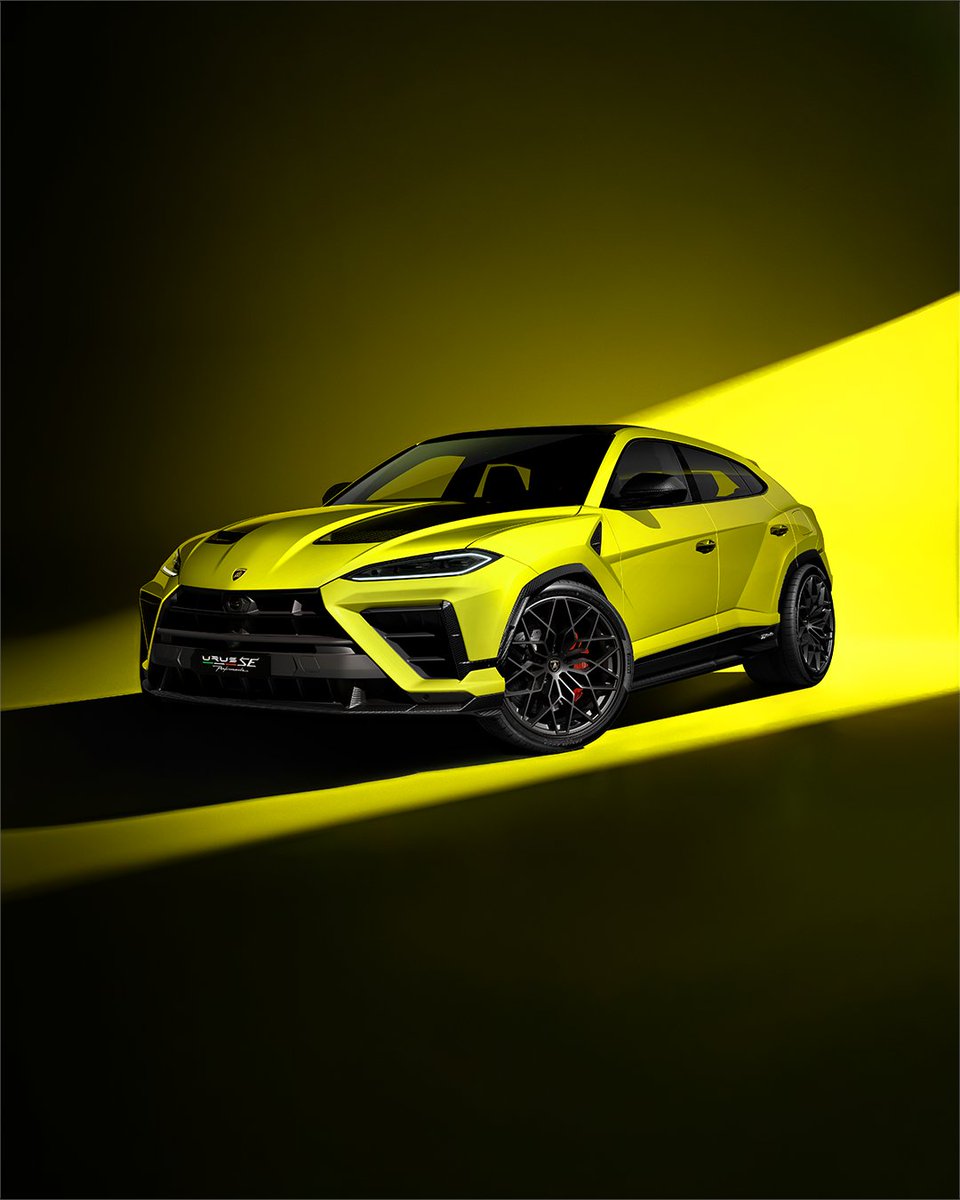 Lamborghini's tweet photo. Introducing Lamborghini Urus SE Performante: the fastest Urus ever.

Powered by a 4.0-liter twin-turbo V8 engine and paired with a permanent-magnet electric motor, the new Super SUV delivers the highest combined system output ever achieved in the model’s history: 812 CV and 1000 Nm of torque; 0–100 km/h in 3.3 seconds with a top speed of 312 km/h.

Urus SE Performante redefines the Super SUV concept combining extreme performance, driving precision and uncompromising comfort.

Urus at its peak.

#Lamborghini #UrusSEPerformante #UrusAtItsPeak