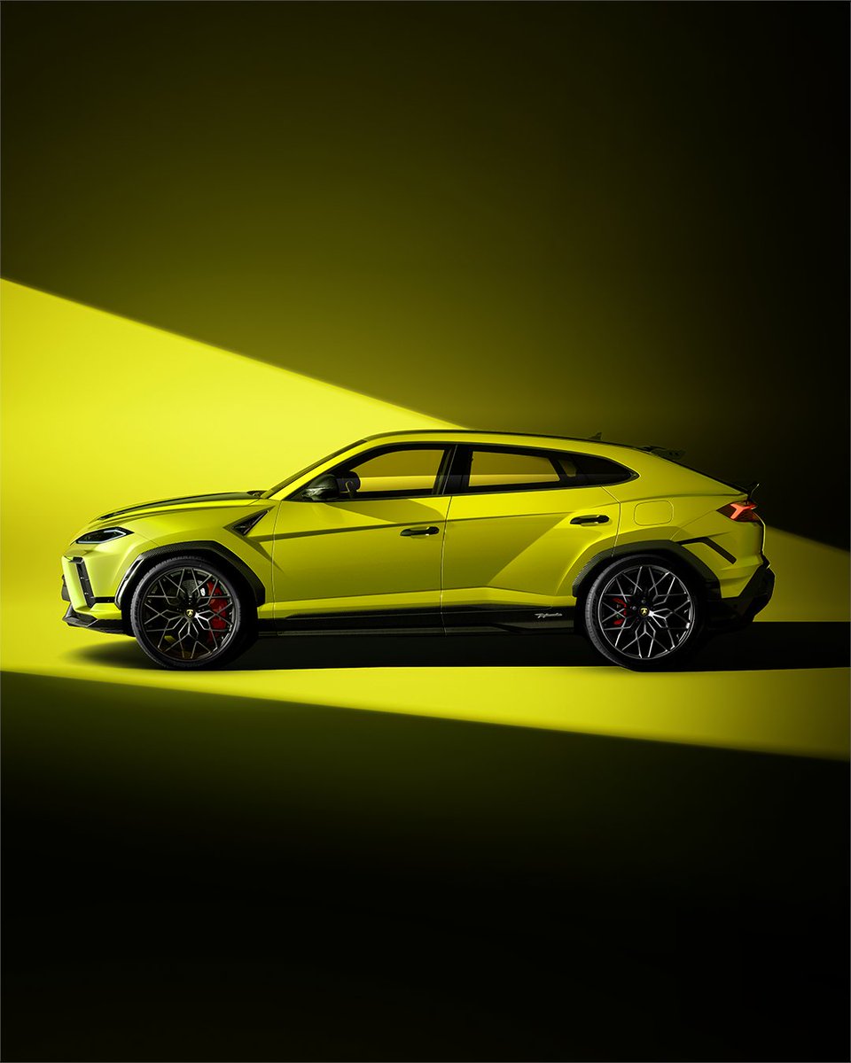 Lamborghini's tweet photo. Introducing Lamborghini Urus SE Performante: the fastest Urus ever.

Powered by a 4.0-liter twin-turbo V8 engine and paired with a permanent-magnet electric motor, the new Super SUV delivers the highest combined system output ever achieved in the model’s history: 812 CV and 1000 Nm of torque; 0–100 km/h in 3.3 seconds with a top speed of 312 km/h.

Urus SE Performante redefines the Super SUV concept combining extreme performance, driving precision and uncompromising comfort.

Urus at its peak.

#Lamborghini #UrusSEPerformante #UrusAtItsPeak