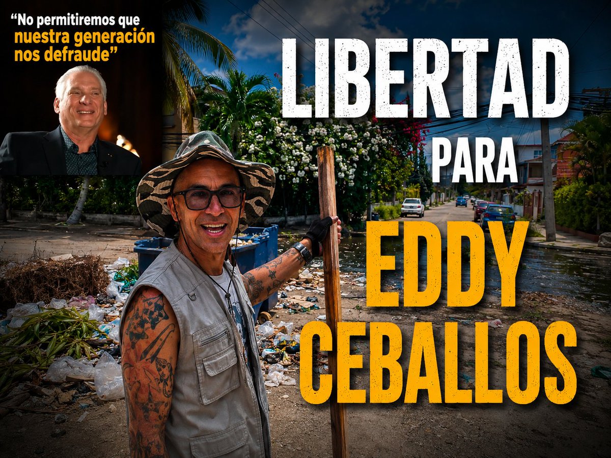 luarCespedes's tweet photo. 🇨🇺‼️🚨‼️El es Eddy Ceballos conocido por su canal humorístico Despingovery Channel,donde exponía el nivel de abandono y destrucción en que está #Cuba trás décadas de dictadura.A un mes de su detención arbitraria,el Régimen lo acusa falsamente de "revelar secretos relacionados con la seguridad del estado",enfrentádose a una posible sanción de hasta 30 años de prisión por un tribunal militar.Ya ha sido agredido físicamente durante su detención, según testimonio de su madre.Otro cubano más que intentan silenciar y que sirva de escarmiento. No lo dejemos solos.
