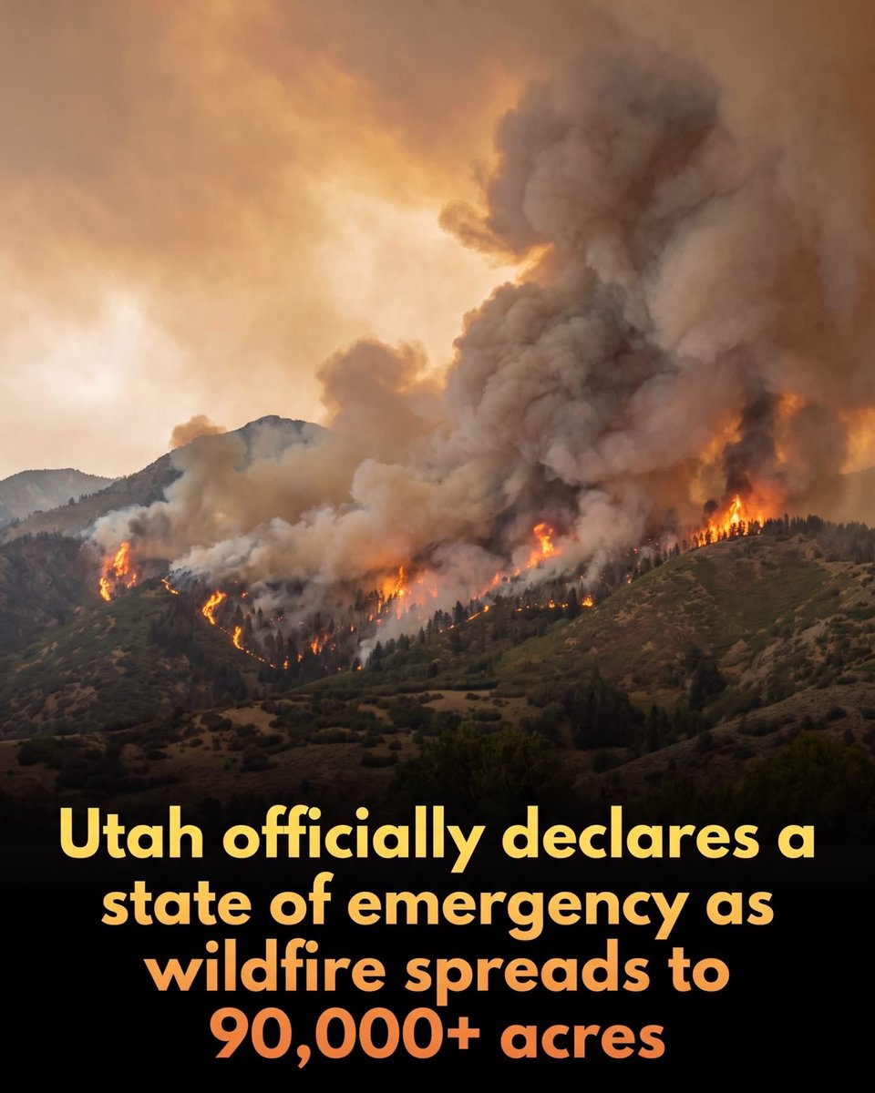 PaulGoldEagle's tweet photo. The United State’s largest active wildfire has expanded to over 92,000 acres in Utah, devastating the state

The Cottonwood Fire near Beaver, Utah, has swelled to more than 92,000 acres with 0% containment, severely damaging the Eagle Point ski resort and forcing widespread evacuations. 

Driven by 45 mph wind gusts and single-digit humidity, the blaze has prompted the National Weather Service in Salt Lake City to issue its first-ever 'Particularly Dangerous Situation' warning for wildfire conditions. 

State forester Jamie Barnes warned that the extreme behavior of the state's 12 active wildfires—which have consumed over 212,000 acres—is completely defying historical expectations, leaving emergency crews struggling to protect homes and infrastructure.

In response to the crisis and the upcoming July Fourth holiday, Governor Spencer Cox declared a state of emergency and restricted fireworks through July 5. 

The governor pointed out that humans have caused 273 of the state's 376 wildfires so far this year, making prevention critical as extreme drought conditions persist across the West. Nationally, wildfires have already burned nearly 3 million acres in 2026, pushing the country well ahead of its 10-year average and forcing land managers across multiple states to close public campgrounds and parks.

source: Associated Press & CBS News. (2026, June 27). Utah declares emergency, limits fireworks ahead of July Fourth as crews battle largest U.S. wildfire. CBS News.