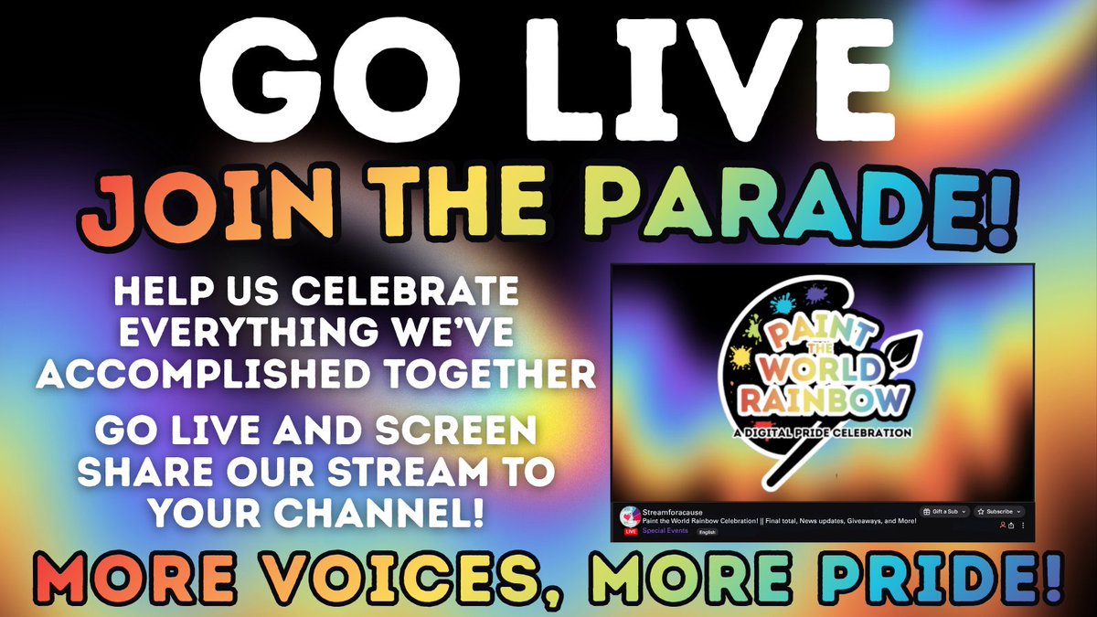 Streamcause's tweet photo. No plans tonight? Screen capture our Pride Wrap up stream tonight @ 8 EST and join us for giveaways, special guests and announcements, and our digital drag show!
https://t.co/Hw34sRQ1ex https://t.co/NFXgTo8klv