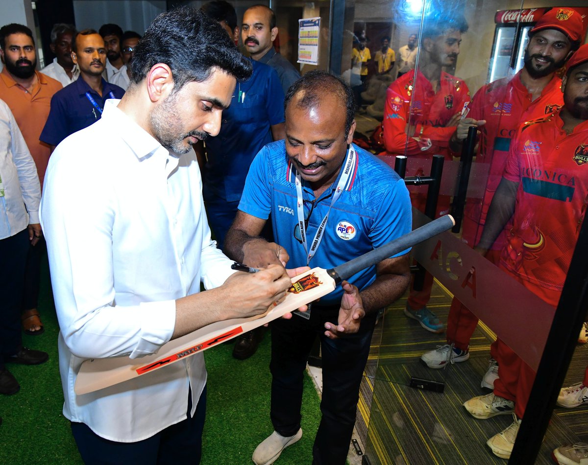Lokesh_Naraa's tweet photo. I’m proud to see my constituency, Mangalagiri, emerge as a vibrant destination for world-class sporting infrastructure.
#APL2026 #APLFinal https://t.co/dUHWeZsNpO