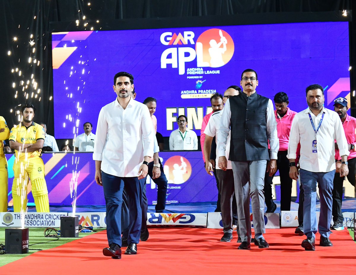 Lokesh_Naraa's tweet photo. I’m proud to see my constituency, Mangalagiri, emerge as a vibrant destination for world-class sporting infrastructure.
#APL2026 #APLFinal https://t.co/dUHWeZsNpO