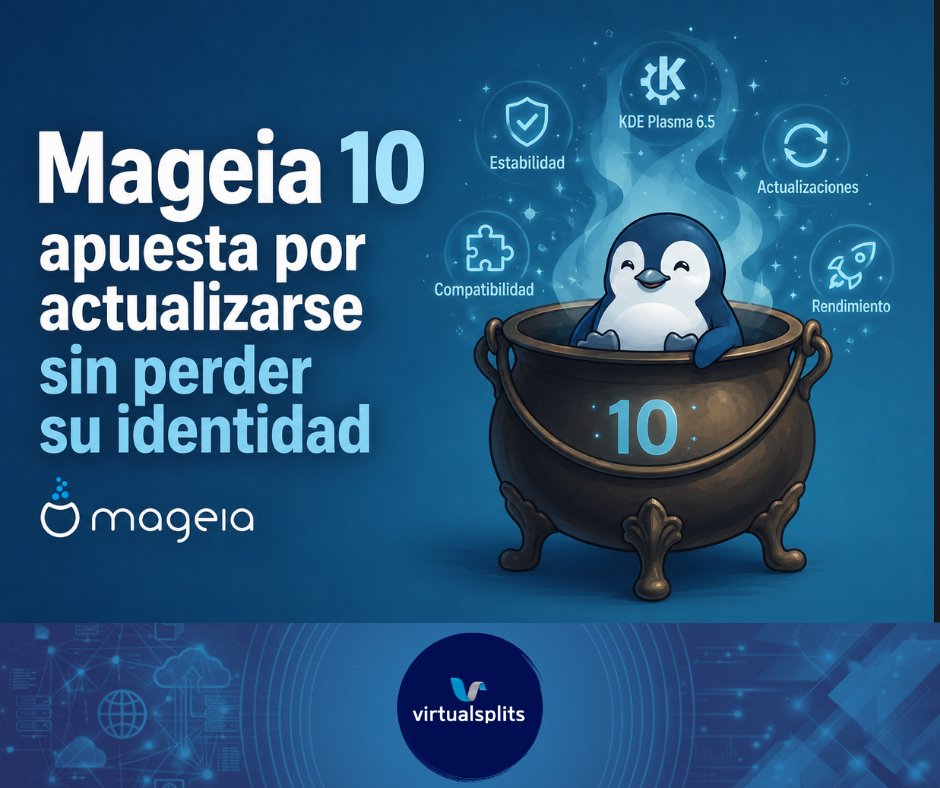 VirtualSplits's tweet photo. Tras casi tres años, Mageia 10 llega con componentes renovados, KDE Plasma 6.5 y mejoras en estabilidad y compatibilidad. Una distribución que mantiene un enfoque clásico dentro del ecosistema Linux actual https://t.co/yw9ekIA3vn https://t.co/mSQn40GIda
