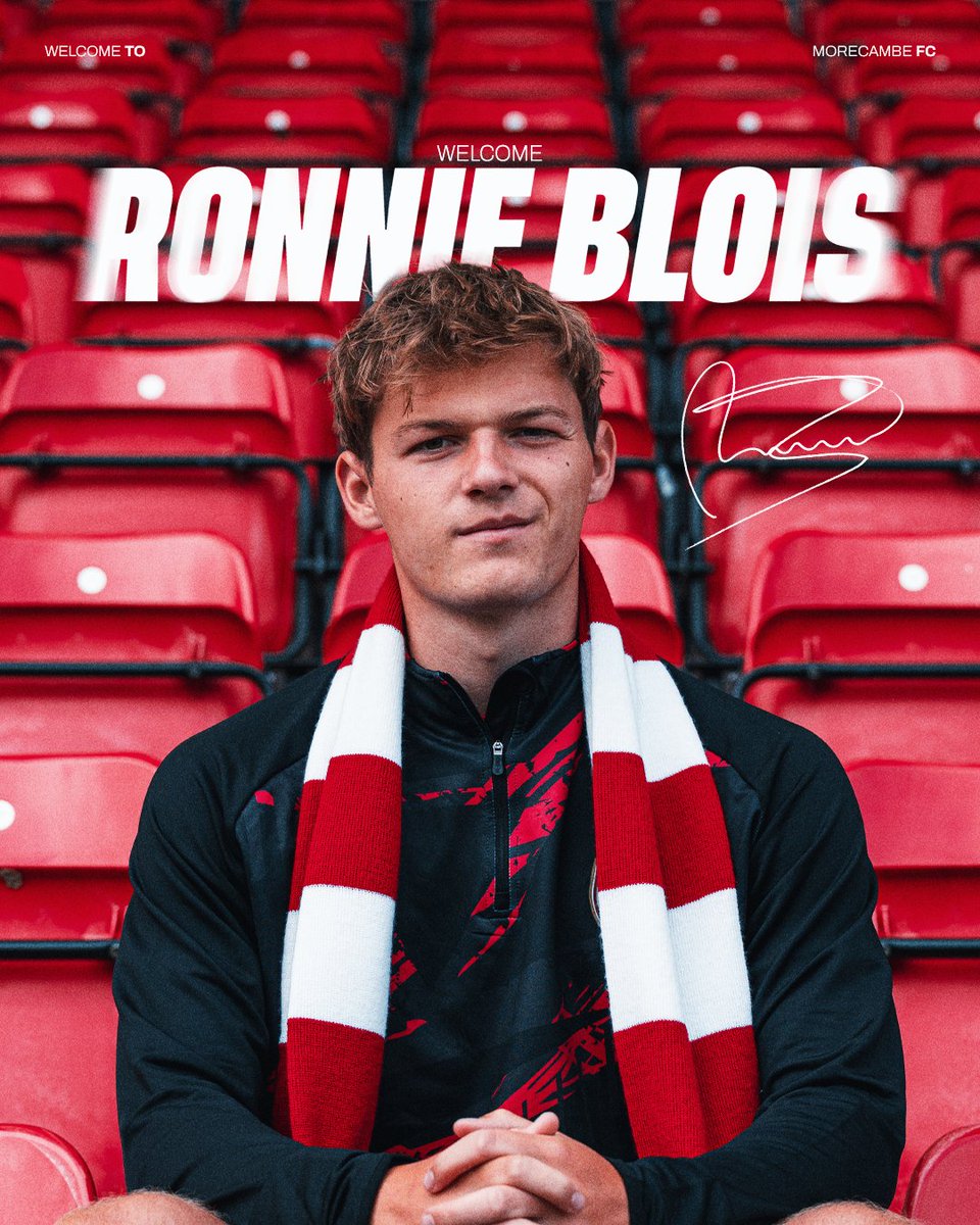 MorecambeFC's tweet photo. Ronnie Blois is a Shrimp ✍️

We’re delighted to announce the signing of the exciting young striker on a two-year deal ahead of the 2026/27 season.

Read more about our newest signing ➡️ https://t.co/YVihiYBhbE

#UTS 🦐 https://t.co/rsWPvb0Ygm