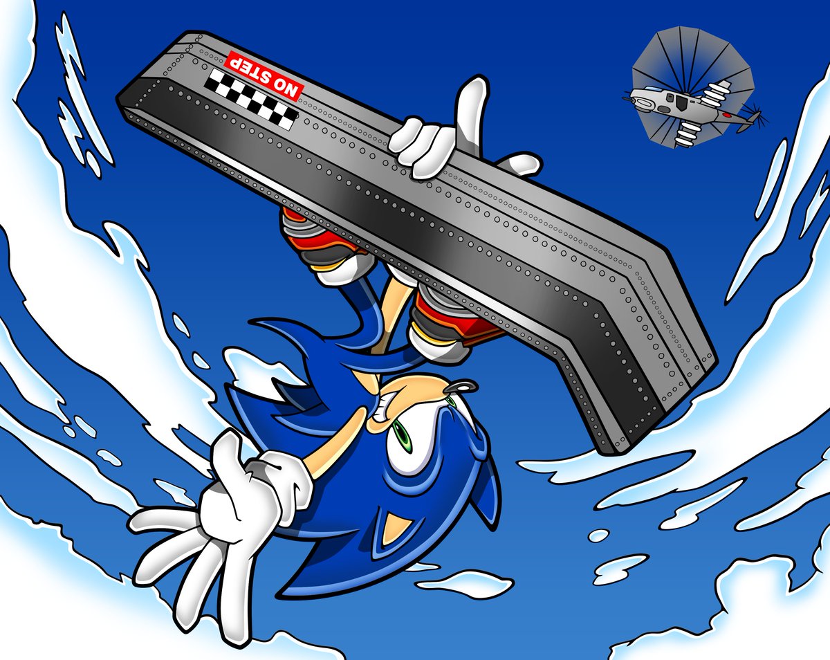 grinderskyy's tweet photo. a bit late but Happy Birthday Sonic! #SonicTheHedgehog

original sketch below made by @K1ddKai https://t.co/3UuKkNZWk7