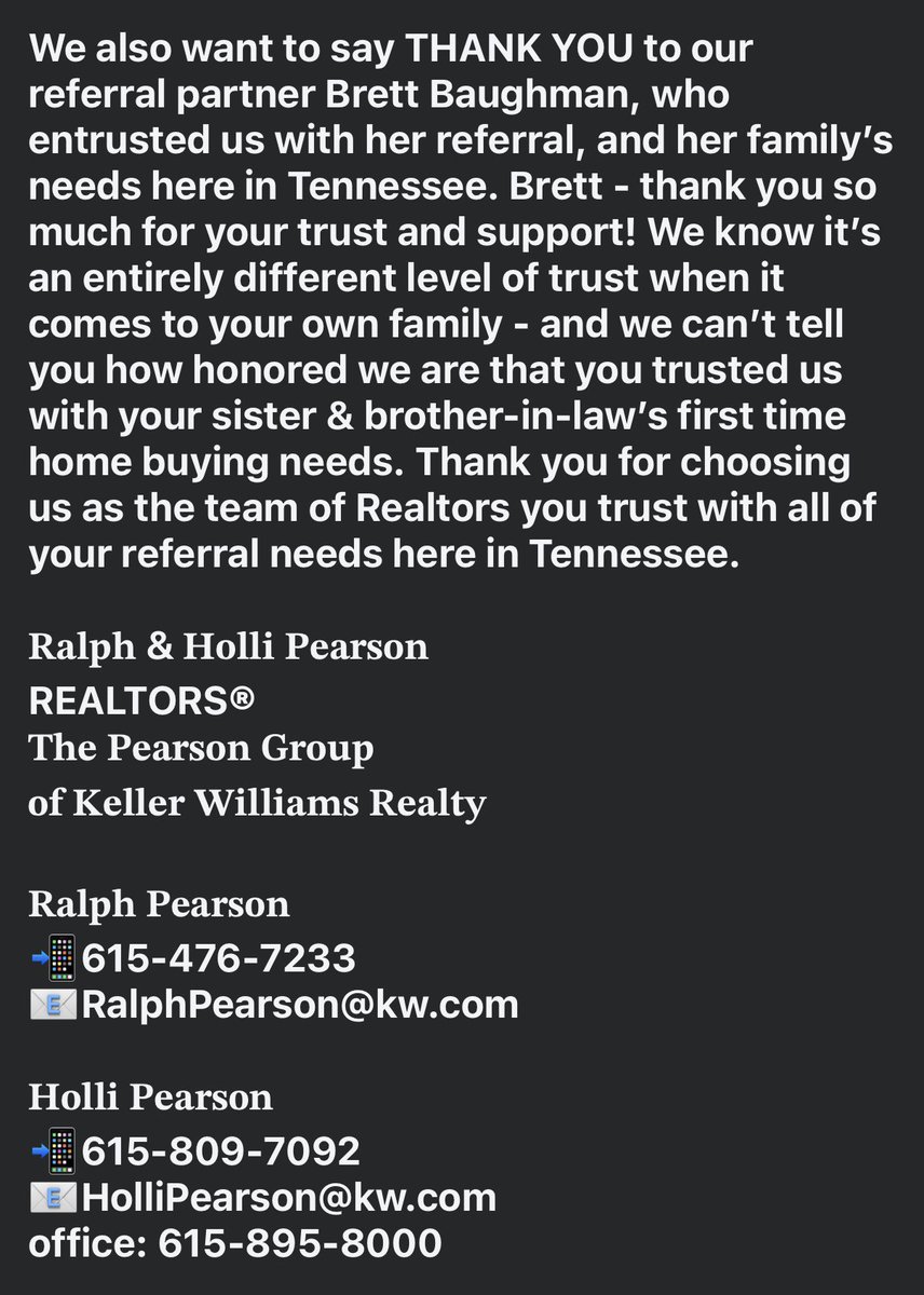 HolliRealtor's tweet photo. 🔑🏡𝐔𝐍𝐃𝐄𝐑 𝐂𝐎𝐍𝐓𝐑𝐀𝐂𝐓🏡🔑
📍 in Dickson, TN

𝐑𝐚𝐥𝐩𝐡 &amp; 𝐇𝐨𝐥𝐥𝐢 𝐏𝐞𝐚𝐫𝐬𝐨𝐧
REALTORS®
𝐓𝐡𝐞 𝐏𝐞𝐚𝐫𝐬𝐨𝐧 𝐆𝐫𝐨𝐮𝐩
𝐨𝐟 𝐊𝐞𝐥𝐥𝐞𝐫 𝐖𝐢𝐥𝐥𝐢𝐚𝐦𝐬 𝐑𝐞𝐚𝐥𝐭𝐲

📲615-476-7233
📧RalphPearson@kw.com https://t.co/JaK8wxfWpH