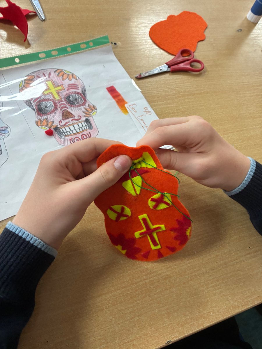 SalesianAcademy's tweet photo. 🎨 Year 8 DT 💀🧵
Year 8 students designed and created vibrant felt sugar skulls inspired by Día de los Muertos, developing their textile skills through appliqué and hand stitching.
Fantastic creativity and craftsmanship—well done, Year 8! 👏
#Year8DT #DesignTechnology https://t.co/KU3dzeXyxH