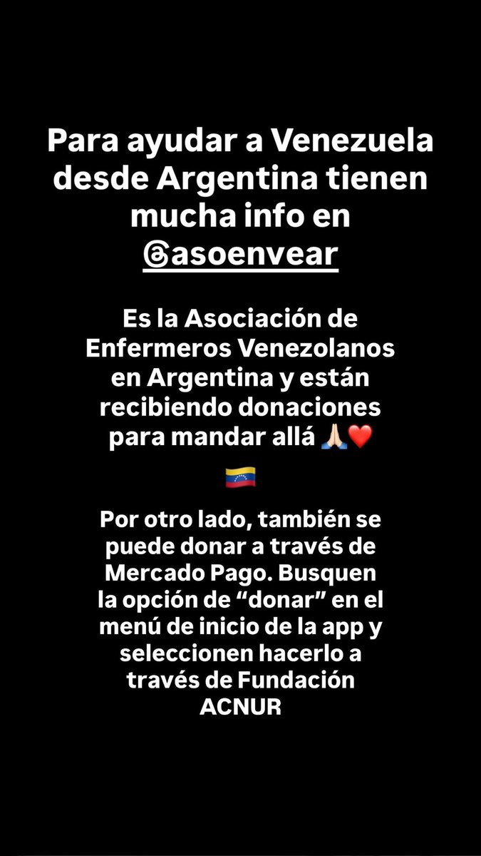 LenaNarvay's tweet photo. Para ayudar a Venezuela desde Argentina 🙏🏻 https://t.co/40y9ivwFxL