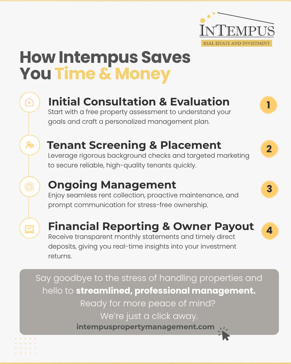 IntempusRealty's tweet photo. 🏡 Ready for more peace of mind? We're just a click away. 📩

#PropertyManagement #InTempus #RealEstateInvesting #StressFreeOwnership #LandlordLife #PropertyManager https://t.co/1kATVaxuwO