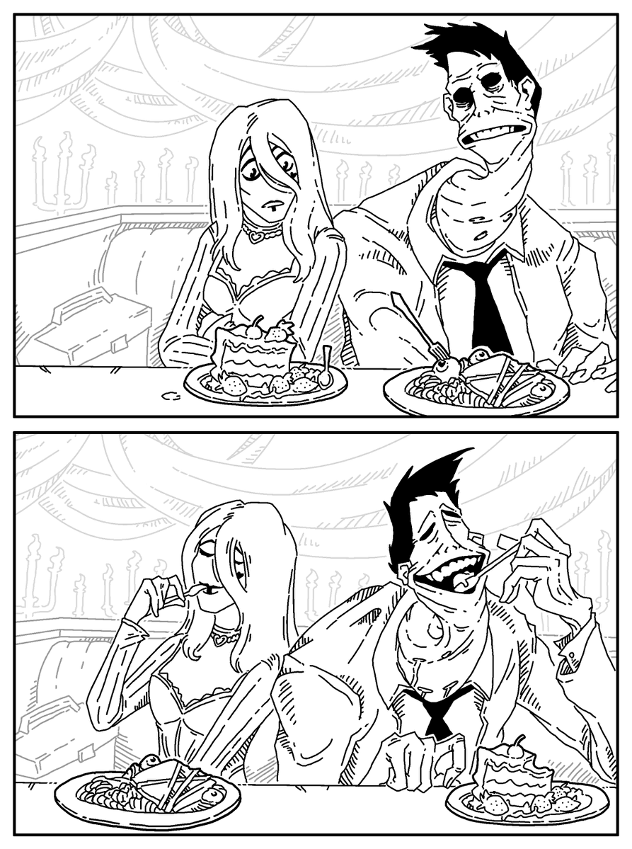 NightChannel2's tweet photo. #DbD #DbDFanart #DeadbyDaylight #BlackBanquet #TheUnknown #SableWard 

Fun fact: after Black Banquet, all Survivors are established cannibals in lore of DbD. https://t.co/aCPuz6UJmj