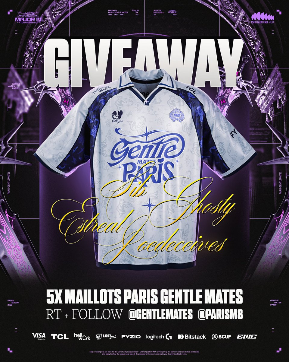 gentlemates's tweet photo. CONCOURS MAILLOT CDL SIGNÉ

Pour célébrer la fin du Major de Paris, on vous offre 5 maillots signés par nos 4 joueurs !

Pour participer :
- Follow @gentlemates &amp; @ParisM8
- RT ce tweet

TAS le 05/07 https://t.co/FEfgi941Oa