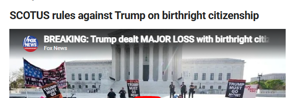 rightly's tweet photo. This was pretty much a given.  The 14th Amendment is being systematically abused,  but it's hard to read it otherwise.   It will take a Constitutional Amendment to stop the abuse.

President Trump had to take this step as the first step moving to a Constitutional Amendment. https://t.co/3xaqD6emhw